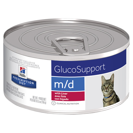 Hill's Prescription Diet m/d GlucoSupport with Liver Flavour Canned Cat Food 24x156g