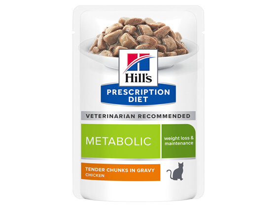 Hill's Prescription Diet Metabolic Weight Loss & Maintenance Cat Food Pouches 12x85g