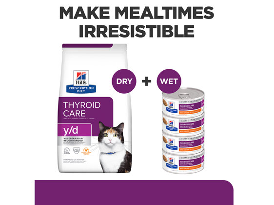 Hill's Prescription Diet y/d Thyroid Care Canned Cat Food 24x156g