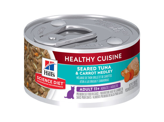 Hill's Science Diet Adult 11+ Healthy Cuisine Tuna & Carrot Medley Canned Cat Food, 79g, 24 Pack