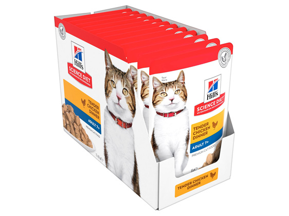Hill's Science Diet Adult 7+ Chicken Cat Food pouches