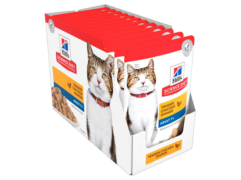 Hill's Science Diet Adult 7+ Chicken Cat Food pouches