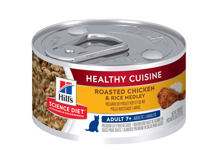 Hill's Science Diet Adult 7+ Healthy Cuisine Chicken & Rice Medley Canned Cat Food, 79g, 24 Pack
