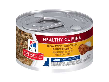 Hill's Science Diet Adult 7+ Healthy Cuisine Chicken & Rice Medley Canned Cat Food, 79g, 24 Pack