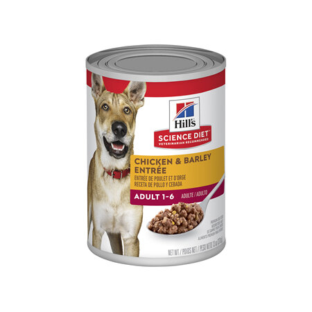 Hill's Science Diet Adult Chicken & Barley Entrée Canned Wet Dog Food, 370g, 12 Pack