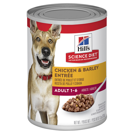 Hill's Science Diet Adult Chicken & Barley Entrée Canned Wet Dog Food, 370g, 12 Pack