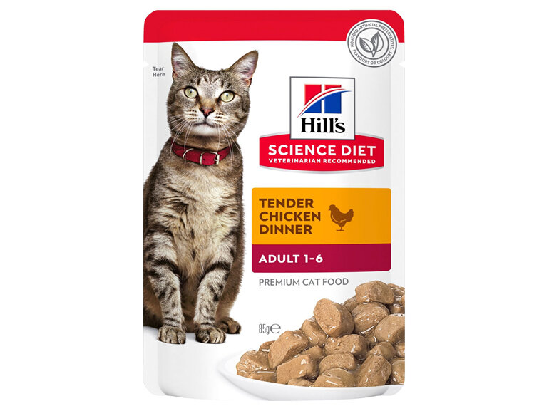 Hill's Science Diet Adult Chicken Wet Cat Food Pouches, 85g, 12 Pack