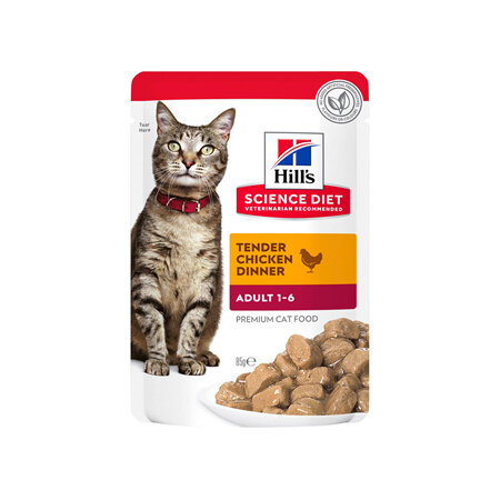 Hill's Science Diet Adult Chicken Wet Cat Food Pouches, 85g, 12 Pack