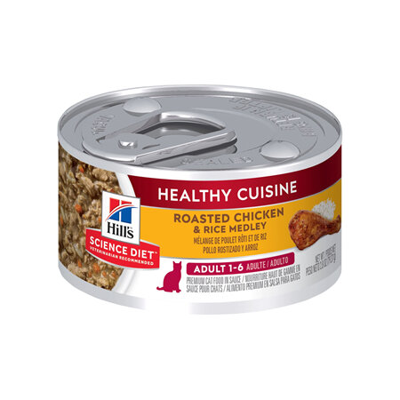 Hill's Science Diet Adult Healthy Cuisine Chicken & Rice Medley Canned Cat Food, 79g, 24 Pack