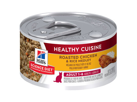 Hill's Science Diet Adult Healthy Cuisine Chicken & Rice Medley Canned Cat Food, 79g, 24 Pack