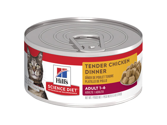 Hill's Science Diet Adult Tender Chicken Dinner Canned Wet Cat Food, 156g, 24 Pack