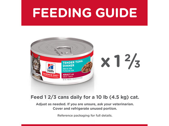 Hill's Science Diet Adult Tender Tuna Dinner Canned Cat Food, 156g, 24 Pack