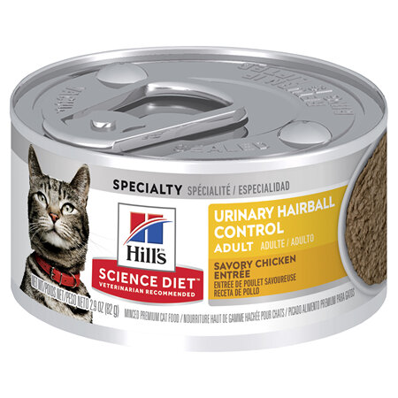 Hill's Science Diet Adult Urinary Hairball Control Canned Wet Cat Food, 82g, 24 Pack