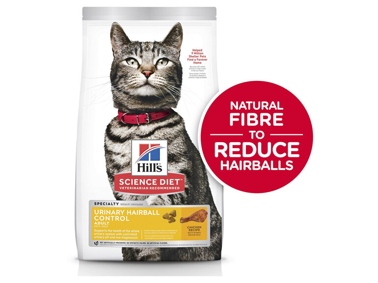 Hill's Science Diet Adult Urinary Hairball Control Dry Cat Food Chicken