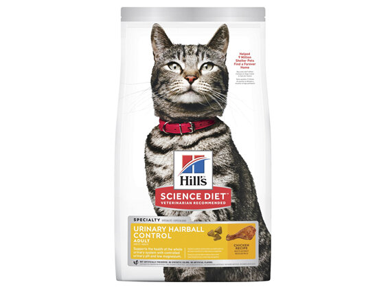 Hill's Science Diet Adult Urinary Hairball Control Dry Cat Food Chicken