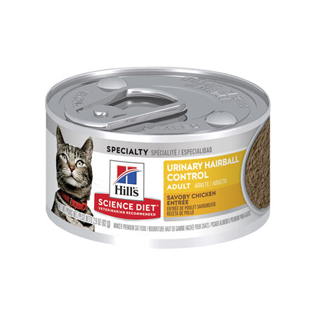 Hill's Science Diet Adult Urinary Hairball Control Canned Wet Cat Food, 82g, 24 Pack