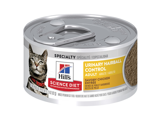 Hill's Science Diet Adult Urinary Hairball Control Canned Wet Cat Food, 82g, 24 Pack