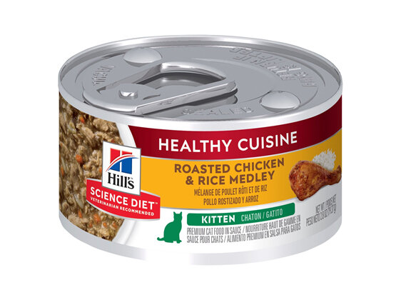 Hill's Science Diet Kitten Healthy Cuisine Chicken & Rice Medley Canned Cat Food, 79g, 24 Pack