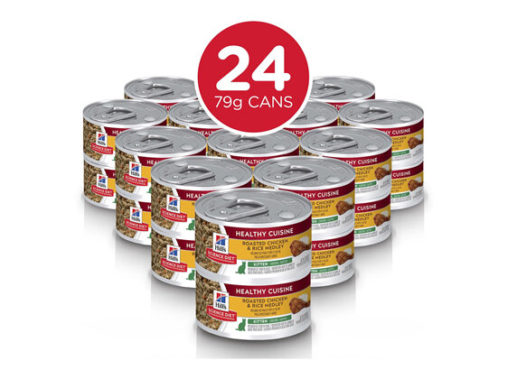 Hill's Science Diet Kitten Healthy Cuisine Chicken & Rice Medley Canned Cat Food, 79g, 24 Pack