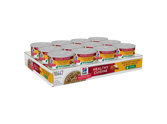 Hill's Science Diet Kitten Healthy Cuisine Chicken & Rice Medley Canned Cat Food, 79g, 24 Pack