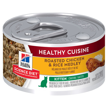 Hill's Science Diet Kitten Healthy Cuisine Chicken & Rice Medley Canned Cat Food, 79g, 24 Pack