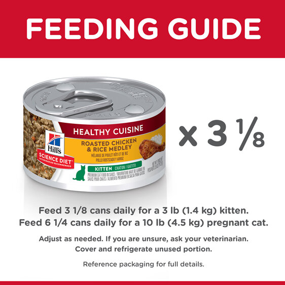 Hill's Science Diet Kitten Healthy Cuisine Chicken & Rice Medley Canned Cat Food 24x79g