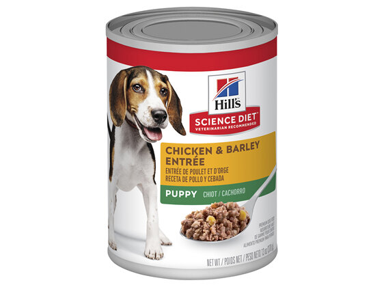 Hill's Science Diet Puppy Chicken & Barley Entrée Canned Wet Dog Food, 370g, 12 Pack