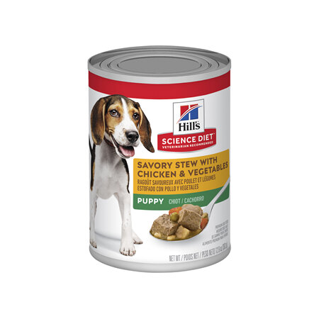 Hill's Science Diet Puppy Savory Stew Chicken & Vegetables Canned Dog Food, 363g, 12 pack