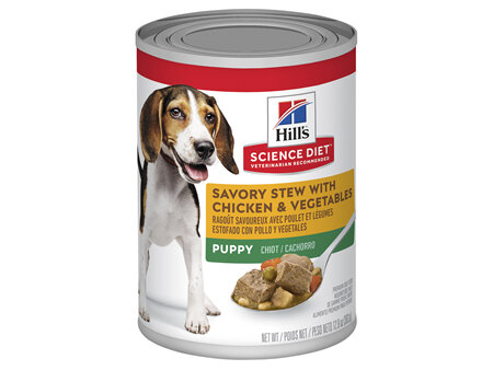 Hill's Science Diet Puppy Savory Stew Chicken & Vegetables Canned Dog Food, 363g