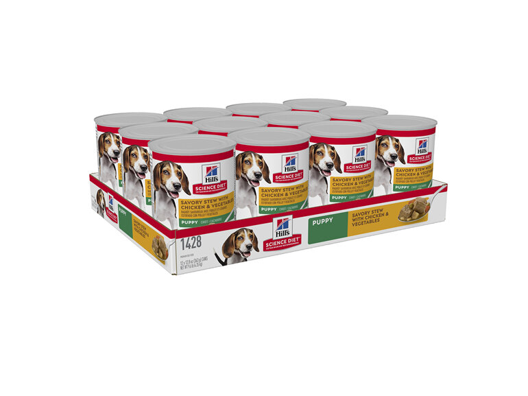 Hill's Science Diet Puppy Savory Stew Chicken & Vegetables Canned Dog Food, 363g, 12 pack