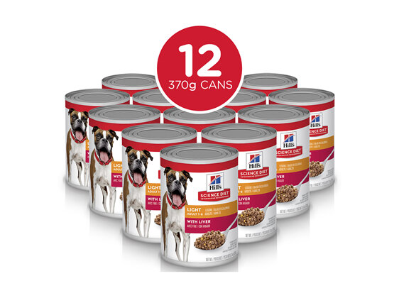 Hills SD Adult Light Liver Canned Dog Food, 370g, 12 pack