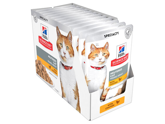 Hills SD Young Adult Neutered Cat Chicken Cat Food Pouches
