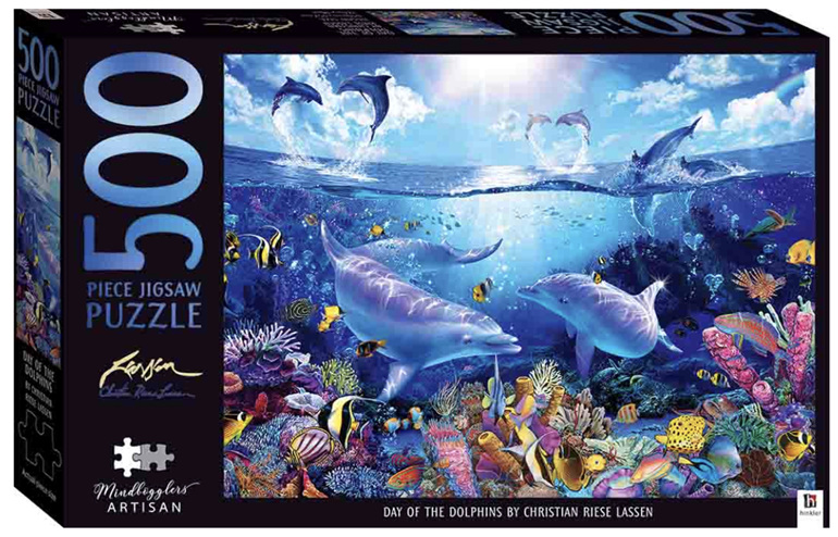 Hinkler 500 piece jigsaw puzzle Day of the Dolphin at www.puzzlesnz.co.nz