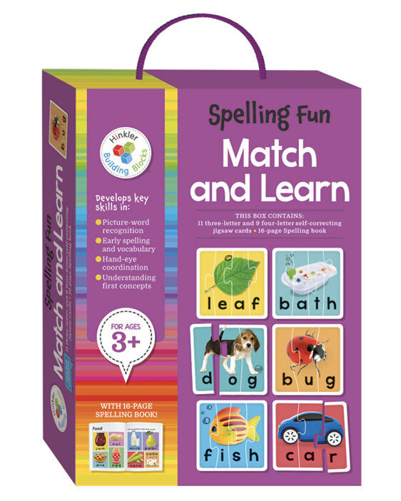 hinkler match and learn spelling fun card game early learning literacy