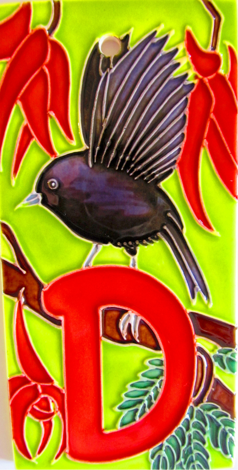HND Letter  'D' black robin