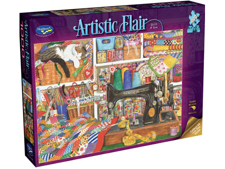 Holdson 1000 Piece Jigsaw Puzzle  Artistic Flair Quilt & Sew