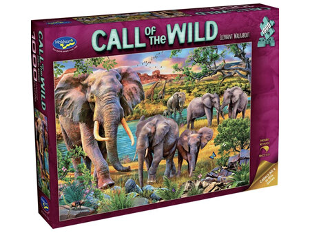 Holdson 1000 Piece Jigsaw Puzzle  Call Of The Wild Elephant Walkabout