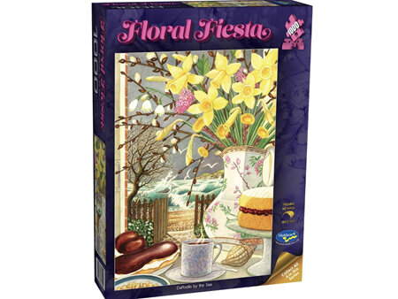 Holdson 1000 Piece Jigsaw Puzzle  Floral Fiesta Daffodils By The Sea