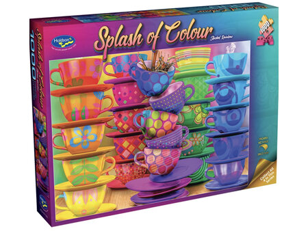 Holdson 1000 Piece Jigsaw Puzzle Splash Of Colour Stacked Rainbow