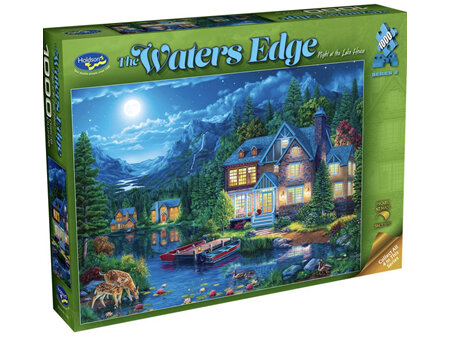 Holdson 1000 Piece Jigsaw Puzzle  The Waters Edge 2  Night At The Lake House