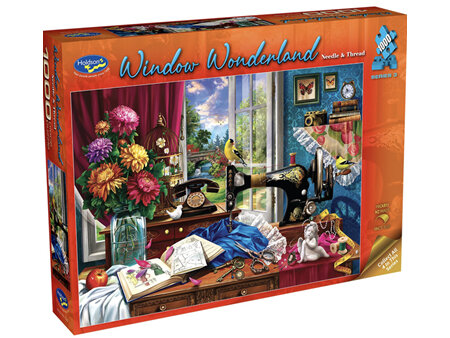Holdson 1000 Piece Jigsaw Puzzle Window Wonderland Needle & Thread