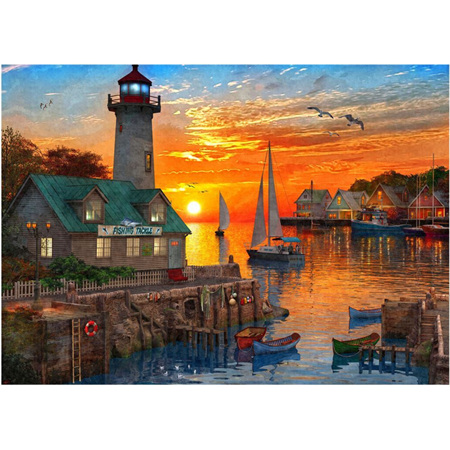 Holdson's 1000 Piece Jigsaw Puzzle: Safe Harbour - Setting Sail Sunset