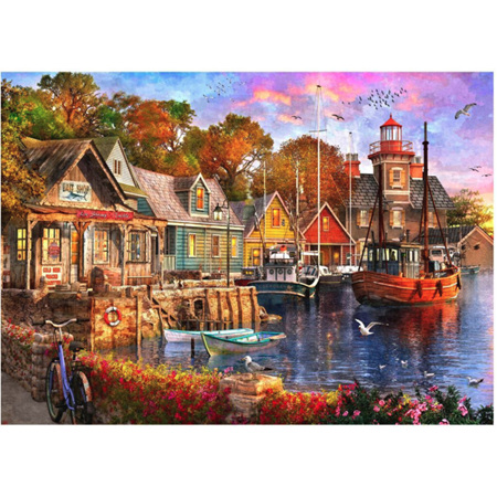 Holdson's 1000 Piece Jigsaw Puzzle: Safe Harbour - The Harbour Evening