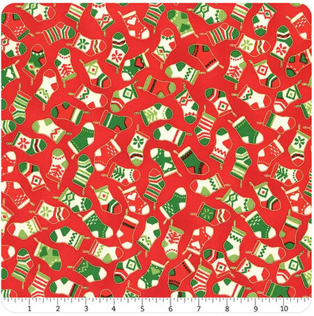 Holiday Charms Crimson Stockings 21621-91