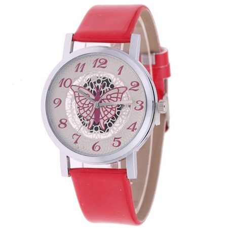 HOLLOW BUTTERFLY WATCH  - RED