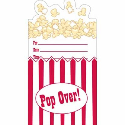 Hollywood Reel Pop Up Popcorn Invitation x 8