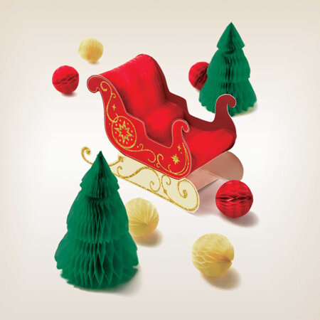 Honeycomb sleigh centrepiece kit
