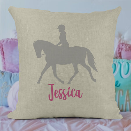 Horse Riding Personalised Cushion Cover