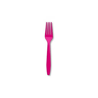 Hot Magenta Forks x 25