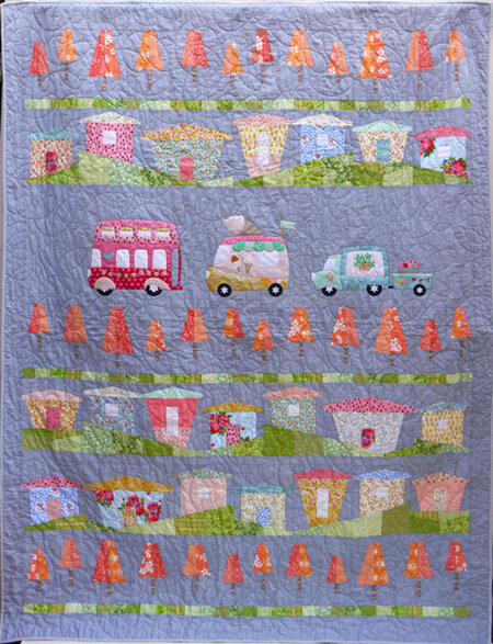 Houses Full Pattern with Applique and Template From Claire Turpin Design